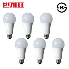 번개표 LED 전구 12W, 전구색, 6개