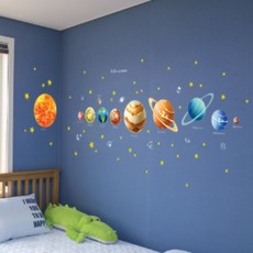 어린이 교육용 야광스티커 태양계 행성 아이방 천장 벽스티커, 상세페이지 참조