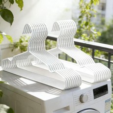 無痕防滑衣架 42cm 簡約白, 1個, 40cm 凹槽護肩 -簡約白,10支