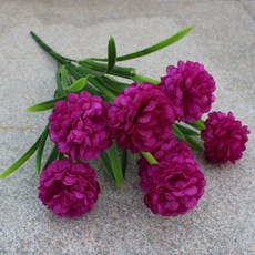 인공 수국 꽃다발 - 가정 결혼식 및 약혼 장식을 위한 플라스틱 인조 클러스터, 09 violet, 1개