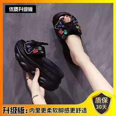 통굽 키높이 통굽슬리퍼 240 8cm 225 스테이샵 220, N. 블랙레이스 트림 없음 업그레이드 버전 1, 1