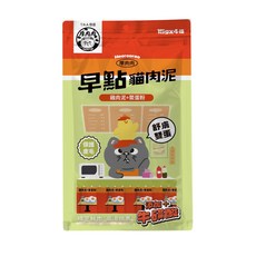 Hoorooroo 厚肉肉 早點貓肉泥 雞肉泥 鱉蛋粉 貓咪營養零食 15g x 4條, 1個