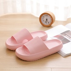 厚底踩屎感涼拖鞋女夏新款EVA 情侶家居靜音浴室洗澡男拖8005粉紅38-39, 1個, 8005粉紅