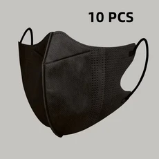 10/100Pcs 3D 보호 마스크 효율적인 통기성 패션 세련된 얼굴 일회용, 18 10pcs black