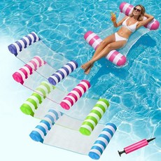 4팩 공기 주입식 수영장 튜브 OKSUWATER 워터 4-in-1 해먹 튜브 성인 사이즈 파티 여름 호수 물 놀이 205548, 4팩 공기 주입식 수영장 튜브, OKSUWATER 워터