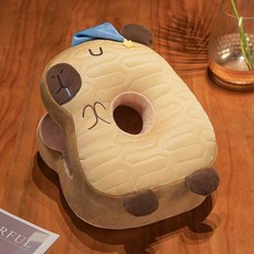 귀여운 동물 디자인의 편안한 낮잠 베개 사무실 디자인 인체공학적 지지 머리 목 플러시 소재, 불교식 라텍스 낮잠 베개 - 후드 포함