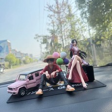 원피스 자동차 장식 루피 니코 로빈 남성 차량용 피규어, 레드 루피 + 황후, 1세트