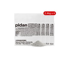 pidan貓砂 天然鈉基球型礦砂 2.4kg 鈉基礦砂 膨潤土 礦砂 礦型貓砂 鈉基貓砂 皮蛋貓砂 貓咪用品, 1個, 4包組, 6L, 無香