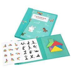 지능발달 자석퍼즐 칠교놀이 원목탱그램 평가인증교구 엄마표수학 문제해결능력, 1개