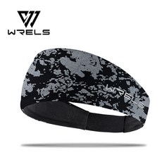 WRELS 초경량 스포츠 헤드밴드 고탄력 3중 흡한속건 미끄럼방지 남녀공용 등산 캠핑 러닝 여름용, 1개, 검은색