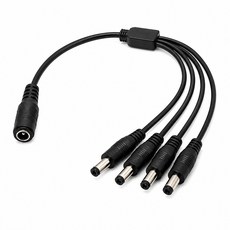 티놀지 DC전원 4분배 케이블 5.5x2.1mm CCTV LED 아답터 분배잭 연장케이블, 1개, T-DC-M4F-1