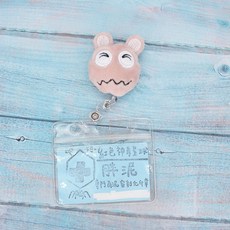 可愛怪獸熊熊泰迪造型識別證易拉扣 護理師護士醫療人員伸縮扣, 1個