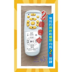 WELLY 輕鋼架遙控節能扇，原5鍵款，排風循環兩用, 新款-（常用按鍵2個) 無配件