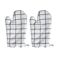 허니잼 린넨 주방장갑 오븐장갑 2P세트 방열장갑, 2개, 체크화이트