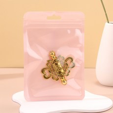 15*10.5夾鏈袋 馬卡龍自封拉鏈袋 前透明 飾品袋小物分裝袋, 1個, 粉,整包(約47-50入)