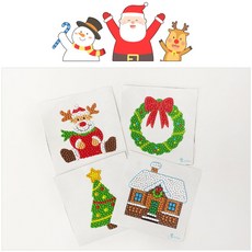 보석십자수 크리스마스 DIY 만들기-초등학생 유치원, 10.핑크천사, 1개