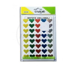 별별 혼합 반짝이 하트 견출지 14mm 7장 라벨견출지