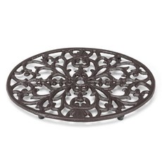 Abbott Collection 타원형 필리그리 삼발이 - 주철 브라운 (22.9cm(9인치) L)