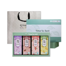 [본사직영] 다예 쉬는여유 따뜻한목소리 4종(60티백) 차 선물세트+쇼핑백(도라지차 생강계피차 오미자차 모과차), 1세트, 60개입