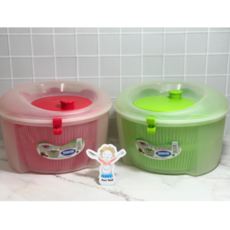 이태리 Tontarelli 야채 탈수기 샐러드스피너 과일 물빼기 4.5L 대용량, 레드, 1개