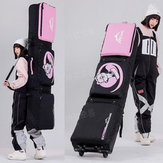 스노우보드 데크 가방 스노보드 엣지 백 캐리어 커버 장비 용품 휠백 항공 연그린, 166x36cm, 16 스노우보드 휠백 캐리어 가방 무소음 휠, 1개