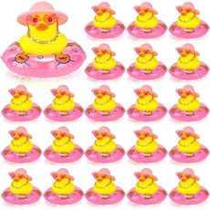 24PC 카우보이 고무 오리 대량 귀여운 Duckies 플로트 목욕 장난감 생일 수영 파티 용품 여름, 7 24 Set