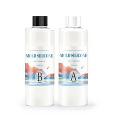 성형용 2병 액체 실리콘 성형용 실리콘 세트 고무 버블 프리 반투명 투명 혼합 비율 11, 500g