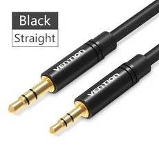 Vention 3.5 - 2.5 Aux 케이블 잭 오디오 헤드폰 스피커 커넥터 코드, 01 Black, 01 1m