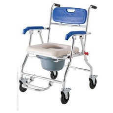 【海夫健康生活館】必翔 收合式帶輪便盆椅 鋁合金 附輪 便器椅(YK4050-1)