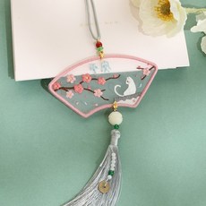 熱銷 刺繡手工diy材料包 自繡製作平安福禦守書簽掛件雙麵繡蘇繡送男友禮物, 【花開平安】送繡繃+禮盒 【需自己縫製】, 1個