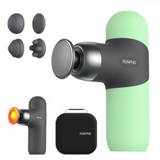 RENPHO 렌포 미니 온열 마사지건 초경량 진동 전신 마사지기, 그린, WMG10-GN2