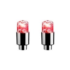 오토바이 휠 라이트 모션 센서 LED 방수 미니 네온 타이어 깍지 밸브 캡 자동차 자전거용, 12 Red 2Pcs