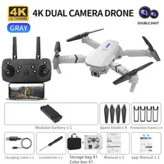 E88 Pro 지능형 접이식 드론 싱글듀얼 카메라 전환 지원 4K 화질+광각 촬영 WiFiDirect 실시간 통신, 03 Double color box