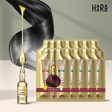 하라즈 프리미엄X 샴푸형 앰플 염색제, 와인갈색, 10개