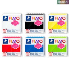 피모 소프트 36종 컬러 6EA 세트 FIMO 폴리머클레이 칼라클레이, 6개, 57g, #기본 6색 혼합