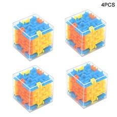큐브 미로 롤링 비즈 교육용 장난감 1개, 4pcs