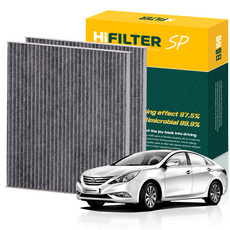 하이필터 현대 자동차 쏘나타 활성탄 에어컨필터, 2개, YF 쏘나타 더브릴리언트 (FL) HI-B002