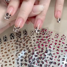 EEUOPQ 호랑이 무늬 네일 스티커 6장 네일 아트 디자인 네일 데코 네일 데코 파츠 손톱 스티커 3D 자체 접착 가을·겨울 귀여워 DIY 데코레이션 3색 각 2장