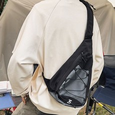 戶外潮牌復古通勤騎行弓箭包快拆設計輕量斜挎單肩包運動登山包, 黑色（現貨 秒發）