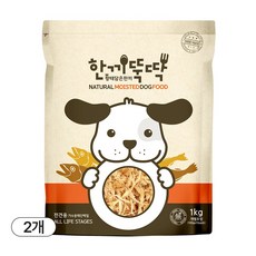 한끼뚝딱 전연령 강아지 황태담은 소프트사료, 황태+오리, 1kg, 2개