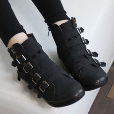 배리슈 여성 6cm 웨지 통굽 스트랩 앵클 워커art5+8Fer