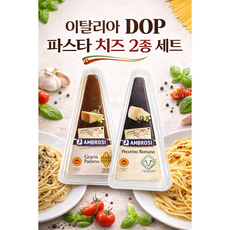 암브로시 이탈리아 DOP 그라나파다노 페코리노로마노 파스타 치즈 2종 세트 요리용, 1세트, 400g