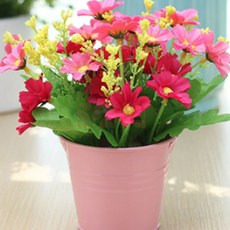 칼라 양철 미니 화분 철제양동이화분, 그린, 1개