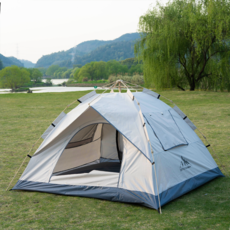 프란다스 아웃도어 원터치 텐트 방수코팅 3~4인용, 베이지, 3-4인용, 220x220x145