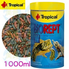 美賣 德比克 Tropical 高蛋白烏龜成長主食 1000ml 飼料 烏龜 爬蟲 兩棲 巴西龜 水龜, 1L, 1個