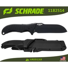 美國Schrade直刀Bedrock Sheepsfoot龍骨6mm厚刃AUS-8高碳鋼附刀鞘, 1個, 黑色