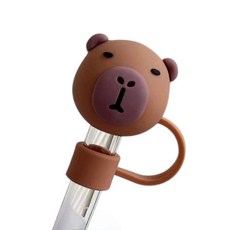 可愛仙人掌造型吸管杯替換配件，柔軟矽膠材質，寶寶飲水好幫手, 1個, 深棕色