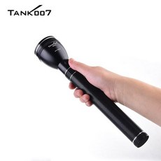 TANK007 A602L High Power Rechargeable LED Flashlight 500m Long Range 3 Modes Light USB EDC Torchligh, 1) Black, 1개