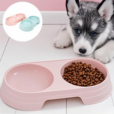영하우스 반려견 2구 밥그릇 강아지식기, 블루