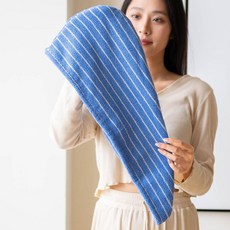 條紋純棉吸水速乾髮帽 女用 柔軟浴帽 包頭巾